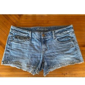 Distressed Denim Shorts